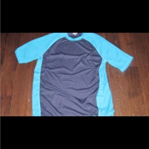 Men's Navy and Light Blue Rash Guard